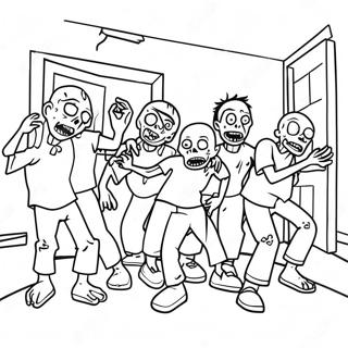 Zombies Intr O Casa Bantuita Pagina De Colorat 95109-34356