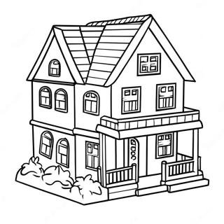 Pagina De Colorat Cu Casa De Papusi Adorabila 95873 34992