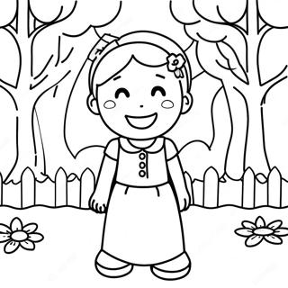 Pagini De Colorat Cu Megan Fericita Intr Un Parc 95975-35065