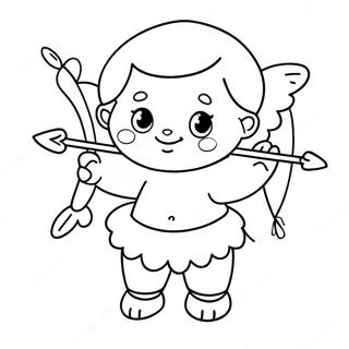 Pagini De Colorat Cu Cupidon Plinut Cu Arc Si Sageata 96001 35085