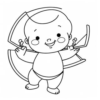 Pagini De Colorat Cu Cupidon Plinut Cu Arc Si Sageata 96001 35087