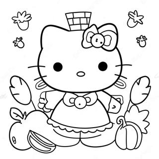 Pagina De Colorat Hello Kitty De Ziua Recunostintei 96076-35135