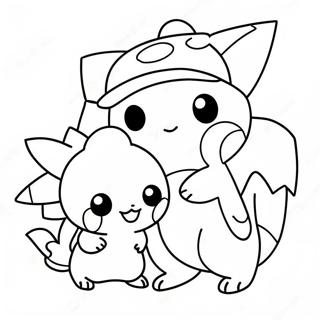 Pagina De Colorat Cu Cupluri Dragute De Pokemon 96155-35200