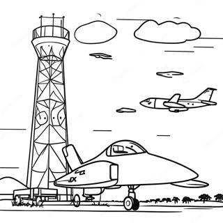 Pagini De Colorat Cu Scena De Baza A Fortelor Aeriene 96880 35940