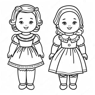 Desen De Colorat Cu Papusi De Hartie Vintage 96956-35996