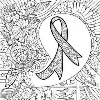 Desen De Colorat Cu Panglica De Constientizare A Cancerului 97003-36018