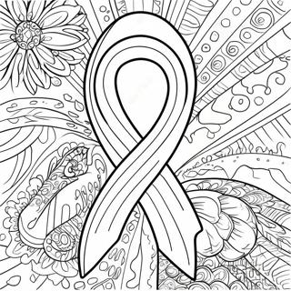 Desen De Colorat Cu Panglica De Constientizare A Cancerului 97003-36019