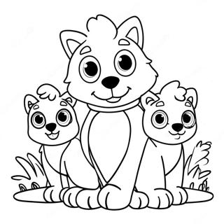 Pagini De Colorat Cu Mama Bluey Si Copiii 97366-36309