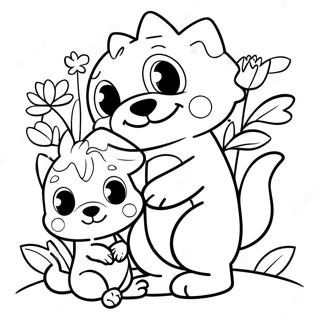 Pagini De Colorat Cu Mama Bluey Si Copiii 97366-36312