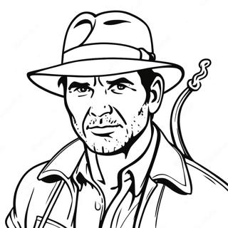 Pagini De Colorat Cu Indiana Jones Și Biciul Desene De Colorat