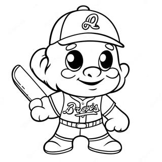 Pagina De Colorat Cu Mascota Draguta Atlanta Braves 97492-36401