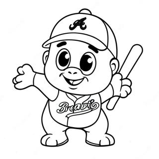 Pagina De Colorat Cu Mascota Draguta Atlanta Braves 97492-36402