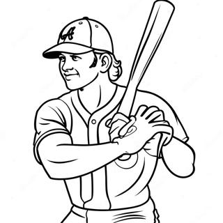Pagina De Colorat Cu Jucatorul Atlanta Braves In Actiune 97494-36411