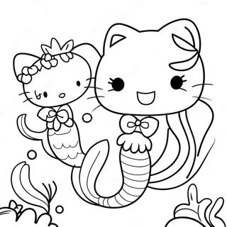 Pagina De Colorat Jucausa Cu Hello Kitty Sirena Si Prieteni 97520-36430