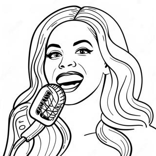Pagini De Colorat Beyonce Cantand La Microfon 97675-36549