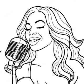 Pagini De Colorat Beyonce Cantand La Microfon 97675-36552
