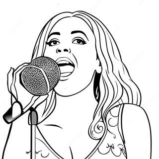 Pagini De Colorat Beyonce Cantand La Microfon 97675-36643