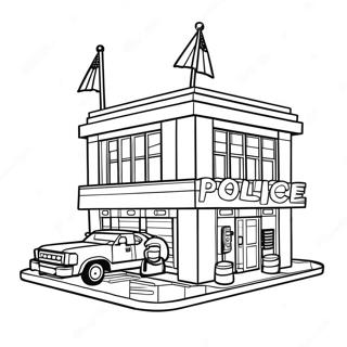 Pagina De Colorat Cu Stația De Poliție Din Lego City Desene De Colorat