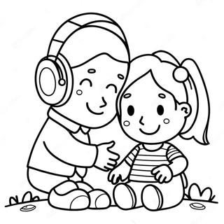 Pagini De Colorat Cu Copii Intelegatori Ascultand 98063-36988