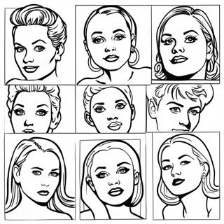 Pagini De Colorat Cu Portrete Indraznete Pop Art 98113-37021