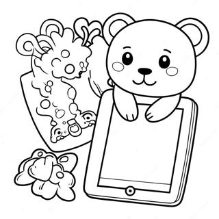 Pagini De Colorat Cu Ipad Si Autocolante Cu Animale Dragute 98856-37602