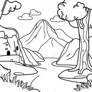 Pagini De Colorat Cu Ipad Care Arata Un Peisaj Magic 98857-37608