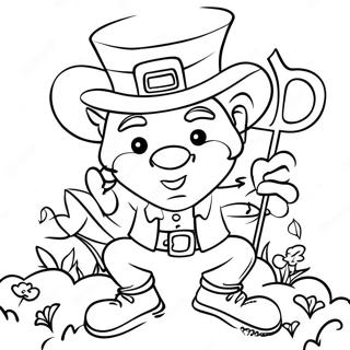 Pagina De Colorat Cu Leprechaunul Vesel Cu Cruce 98983-37701
