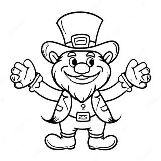 Pagina De Colorat Cu Leprechaunul Vesel Cu Cruce 98983-37702