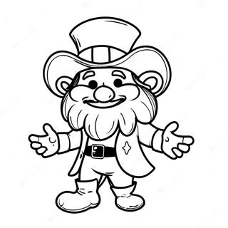 Pagina De Colorat Cu Leprechaunul Vesel Cu Cruce 98983-37703