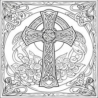 Pagina De Colorat Cu Crucea Celtica Eleganta 98985-37710