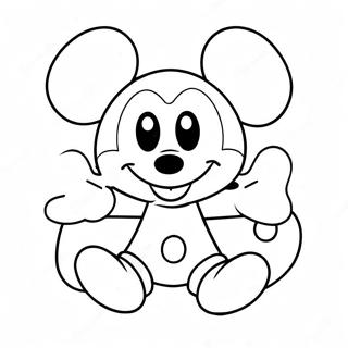 Pagina De Colorat Mickey Mouse Dragut Cu Inimi 99136-37818