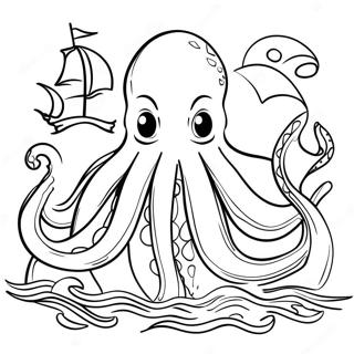 Pagina De Colorat Kraken Desene De Colorat