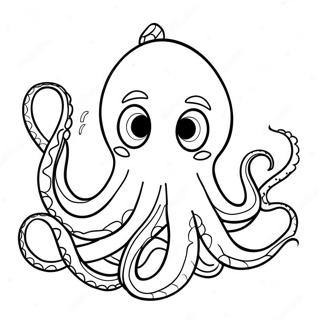 Pagina De Colorat Kraken De Desene Animate Cu Ochi Mari Desene De Colorat