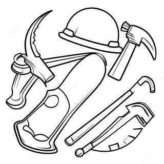 Pagina De Colorat Cu Unelte De Constructie Distractive 99603 38381