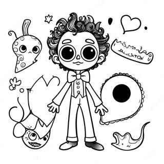 Pagina De Colorat Cu Personaje Fantastice Tim Burton 99779-38511