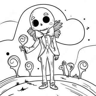 Pagina De Colorat Cu Fantezii Intunecate Tim Burton 99781-38520