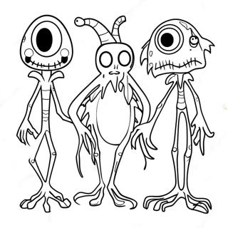 Pagina De Colorat Cu Creaturi Infricosatoare Tim Burton 99782-38521