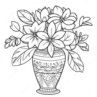 Pagini De Colorat Cu Vaze Florale Frumoase 99909-38612