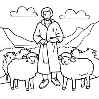 Pagini De Colorat Pastorul Si Oile Psalmul 23 99935 38634