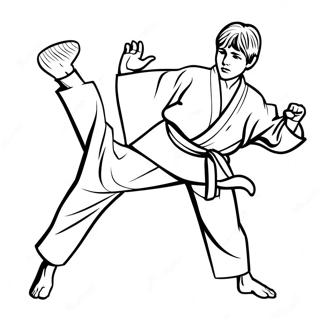 Pagina De Colorat Karate Kid In Actiune 99986-38669