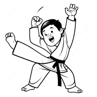 Pagina De Colorat Karate Kid In Actiune 99986-38670